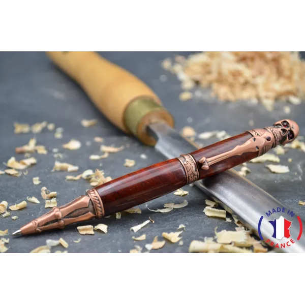 Stylo bois Skull en bois de violette Bois de violette - Au Bois Enchanté