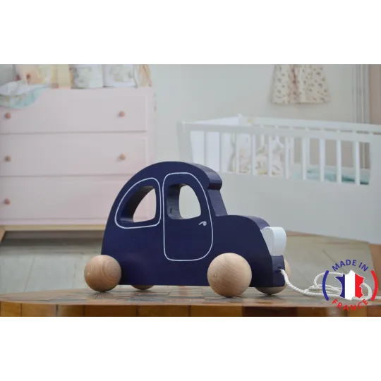 2CV en bois à tirer Bois Hêtre - Au Bois Enchanté