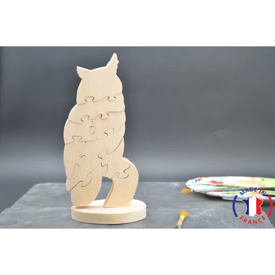 Wooden puzzle owl to paint Beech Wood - Au Bois Enchanté