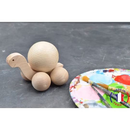 wooden ball turtle Beech Wood - Au Bois Enchanté