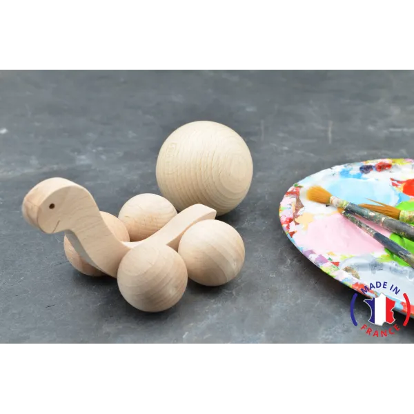 wooden ball turtle Beech Wood - Au Bois Enchanté