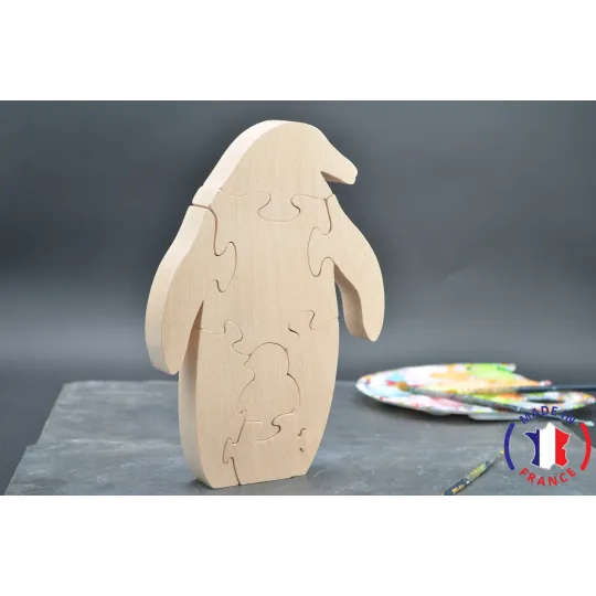 Puzzle Pingouin à peindre en bois Bois Hêtre - Au Bois Enchanté