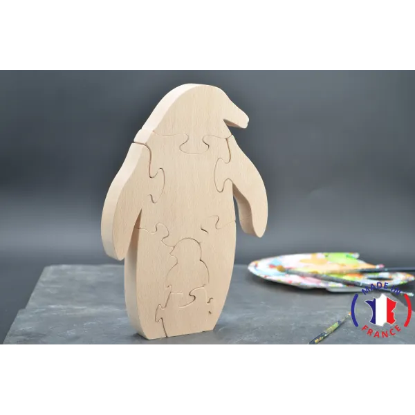 Puzzle Pingouin à peindre en bois Bois Hêtre - Au Bois Enchanté