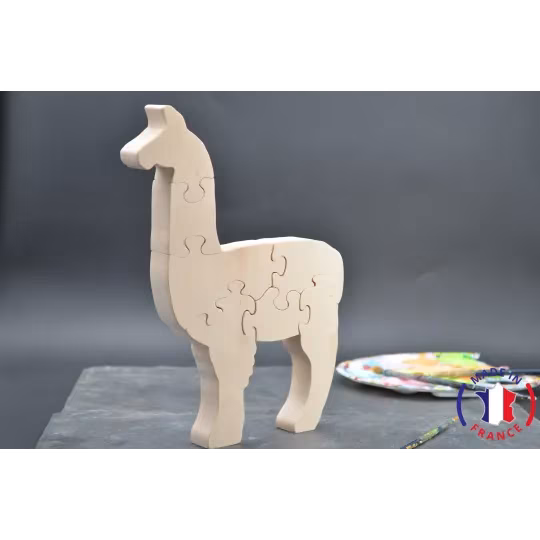 Puzzle Lama to paint in wood Beech Wood - Au Bois Enchanté