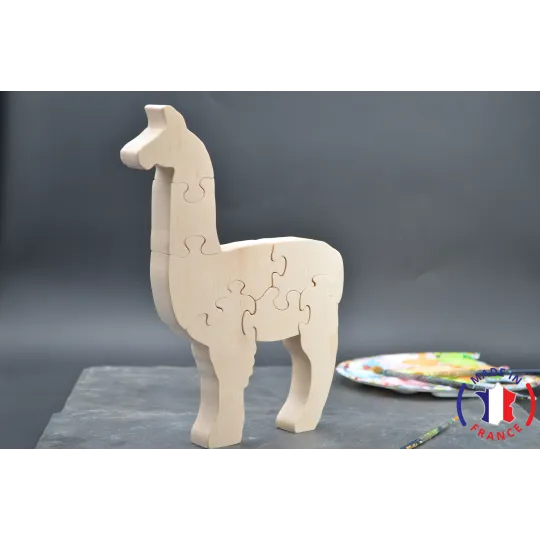 Puzzle Lama to paint in wood Beech Wood - Au Bois Enchanté