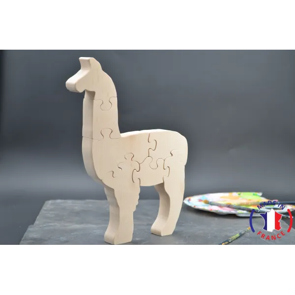 Puzzle Lama to paint in wood Beech Wood - Au Bois Enchanté