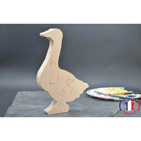 Goose puzzle to be painted in wood Beech Wood - Au Bois Enchanté