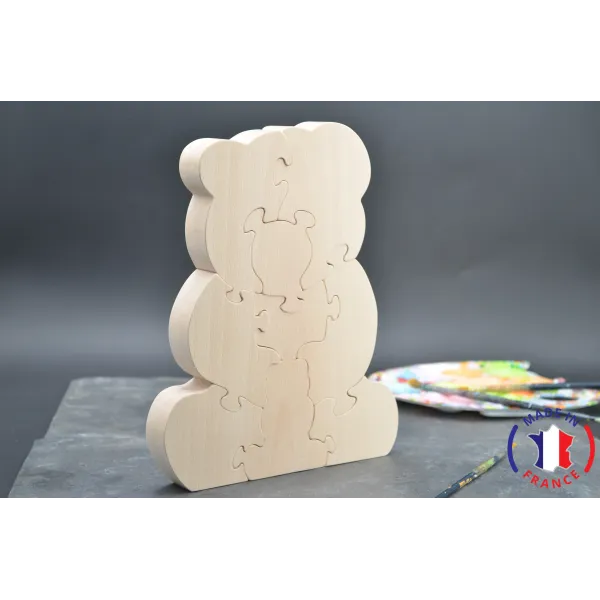 Puzzle Ours à peindre en bois Bois Hêtre - Au Bois Enchanté