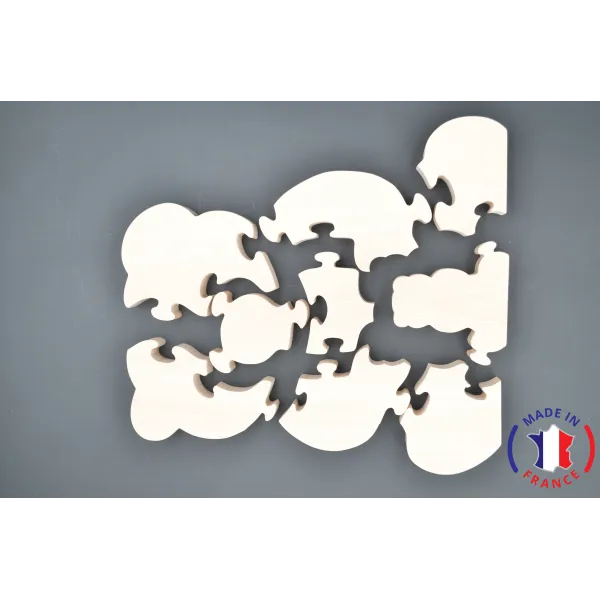 Puzzle Ours à peindre en bois Bois Hêtre - Au Bois Enchanté