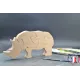 Puzzle en bois rhinocéros à peindre Bois Hêtre - Au Bois Enchanté