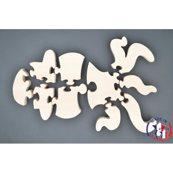 puzzle bois pieuvre + peintures Bois Hêtre - Au Bois Enchanté