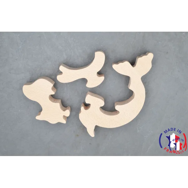 Puzzle bois phoque + peintures Bois Hêtre - Au Bois Enchanté