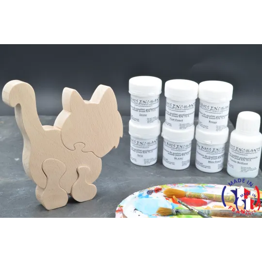Cat wood puzzle - paintings Beech Wood - Au Bois Enchanté