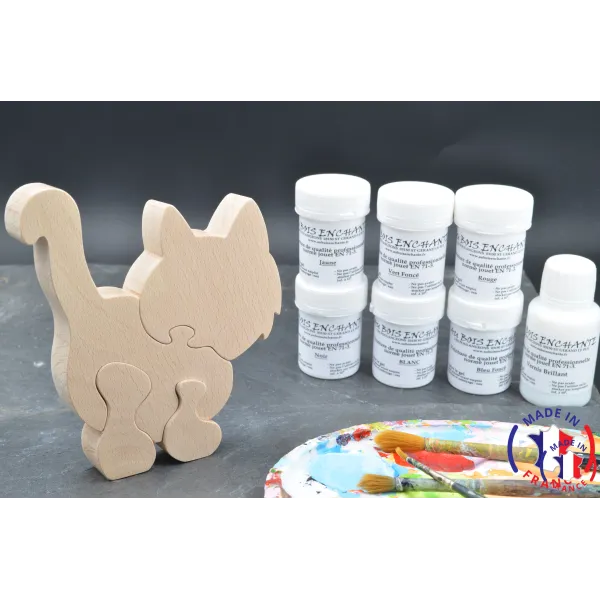 Cat wood puzzle - paintings Beech Wood - Au Bois Enchanté