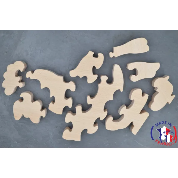 Chicken wood puzzle - paintings Beech Wood - Au Bois Enchanté