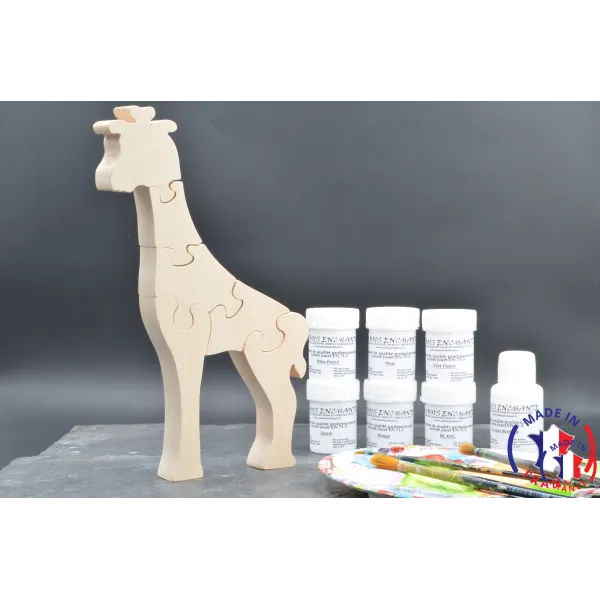 Giraffe Wood Puzzle - Paintings Beech Wood - Au Bois Enchanté
