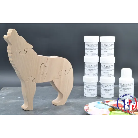 Wolf Wood Puzzle - Paintings Beech Wood - Au Bois Enchanté