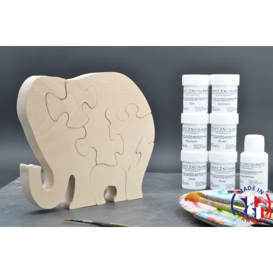 Elephant wood puzzle - paintings Beech Wood - Au Bois Enchanté