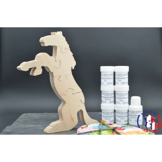 Horse wood puzzle - paintings Beech Wood - Au Bois Enchanté