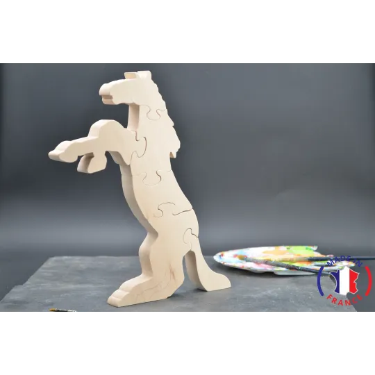 Puzzle cheval à peindre en bois Bois Hêtre - Au Bois Enchanté