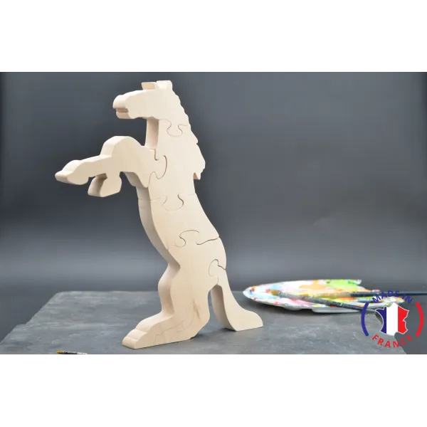 Puzzle cheval à peindre en bois Bois Hêtre - Au Bois Enchanté