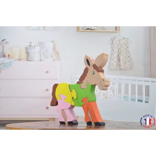 Wooden puzzle donkey Beech Wood - Au Bois Enchanté