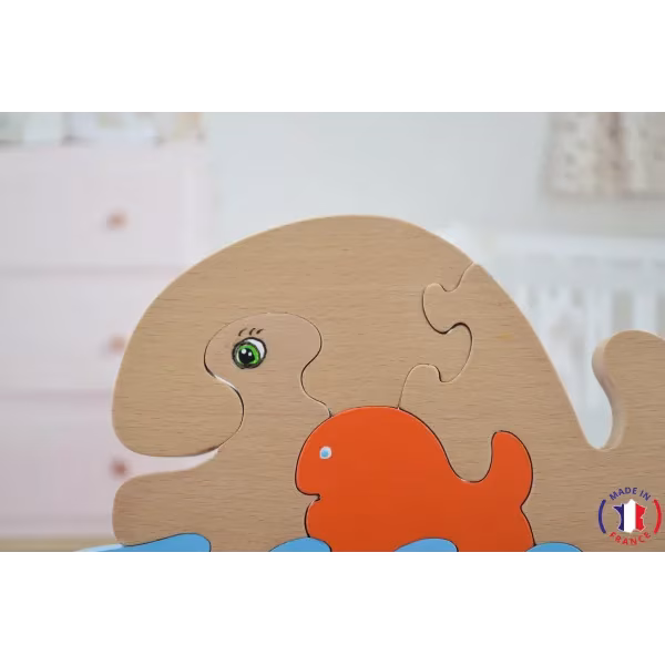 Whale wooden puzzle Beech Wood - Au Bois Enchanté