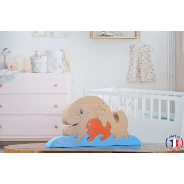 Whale wooden puzzle Beech Wood - Au Bois Enchanté
