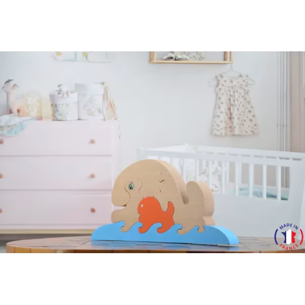 Whale wooden puzzle Beech Wood - Au Bois Enchanté