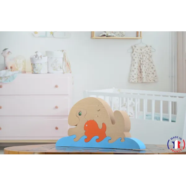 Whale wooden puzzle Beech Wood - Au Bois Enchanté