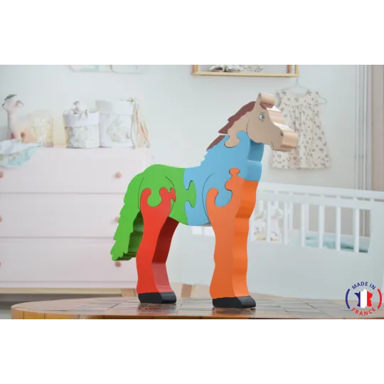 Wooden puzzle Horse Beech Wood - Au Bois Enchanté