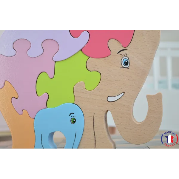 Elephant wooden puzzle Beech Wood - Au Bois Enchanté