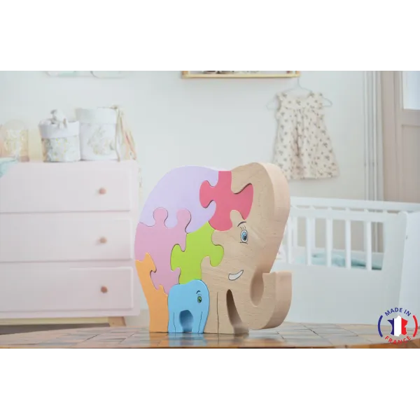 Puzzle en bois éléphant Bois Hêtre - Au Bois Enchanté
