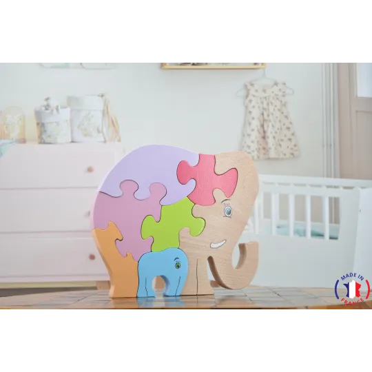 Puzzle en bois éléphant Bois Hêtre - Au Bois Enchanté