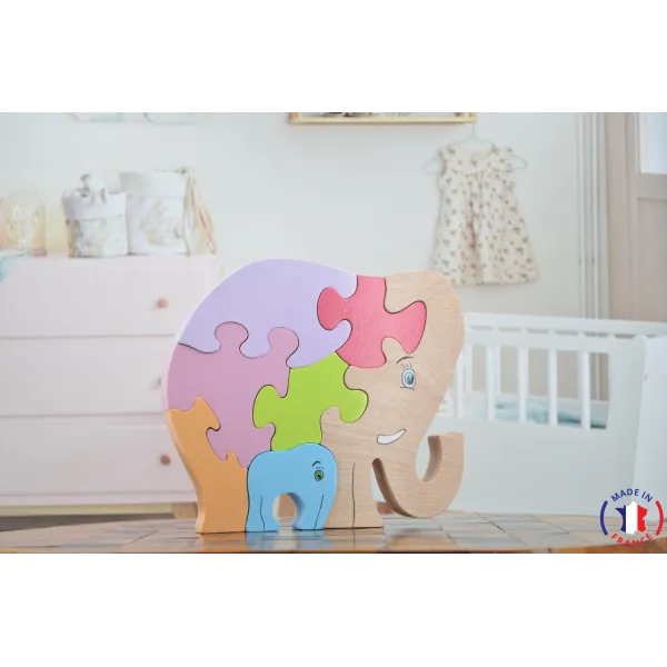 Puzzle en bois éléphant Bois Hêtre - Au Bois Enchanté
