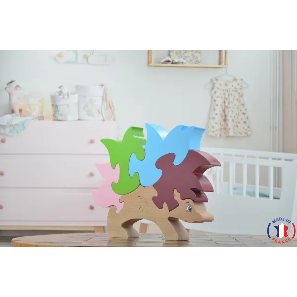 Hedgehog wooden puzzle Beech Wood - Au Bois Enchanté