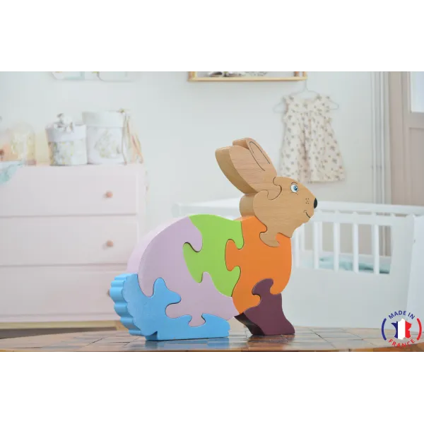 Wooden puzzle Rabbit Beech Wood - Au Bois Enchanté