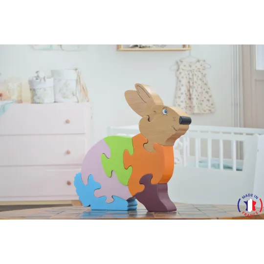Puzzle en bois Lapin Bois Hêtre - Au Bois Enchanté