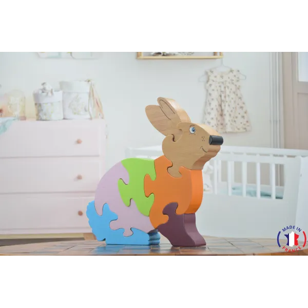 Wooden puzzle Rabbit Beech Wood - Au Bois Enchanté