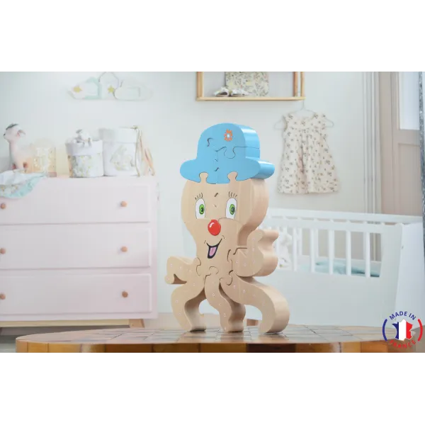 Puzzle en bois pieuvre Bois Hêtre - Au Bois Enchanté