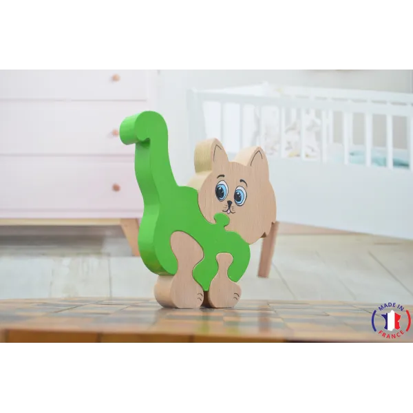 Wooden cat puzzle Beech Wood - Au Bois Enchanté