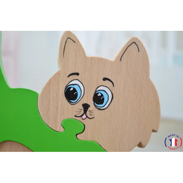 Puzzle en bois chat Bois Hêtre - Au Bois Enchanté