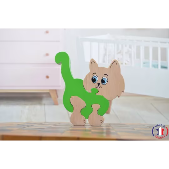 Wooden cat puzzle Beech Wood - Au Bois Enchanté