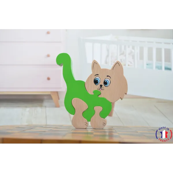 Wooden cat puzzle Beech Wood - Au Bois Enchanté