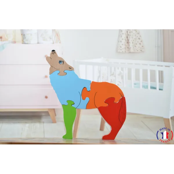 Puzzle en bois loup Bois Hêtre - Au Bois Enchanté