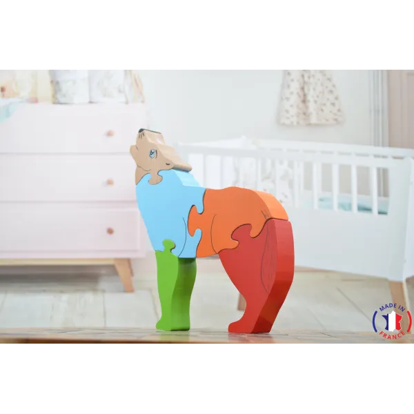 Puzzle en bois loup Bois Hêtre - Au Bois Enchanté