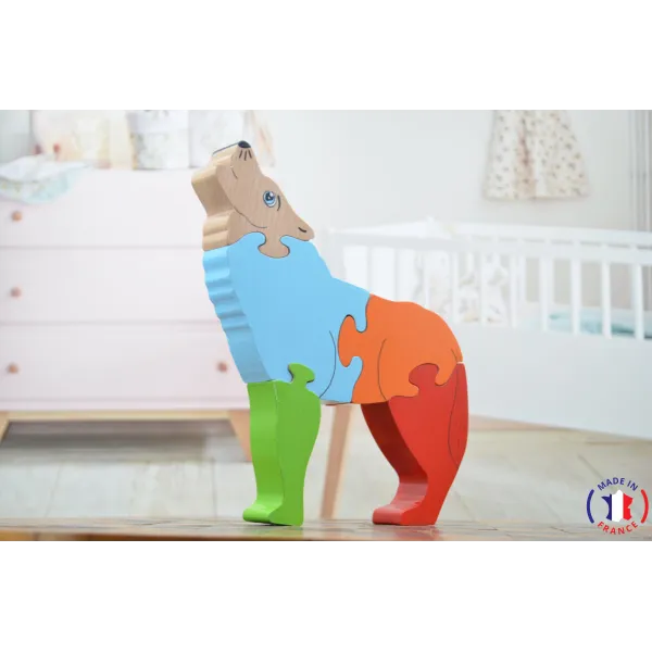 Puzzle en bois loup Bois Hêtre - Au Bois Enchanté