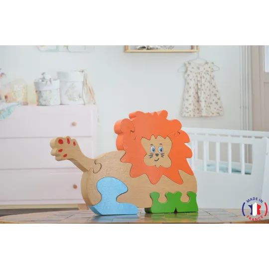 Lion wooden puzzle Beech Wood - Au Bois Enchanté