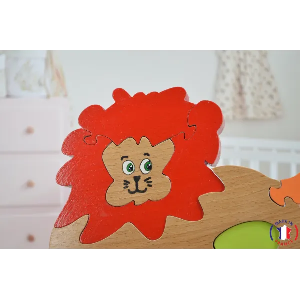 Lion wooden puzzle Beech Wood - Au Bois Enchanté