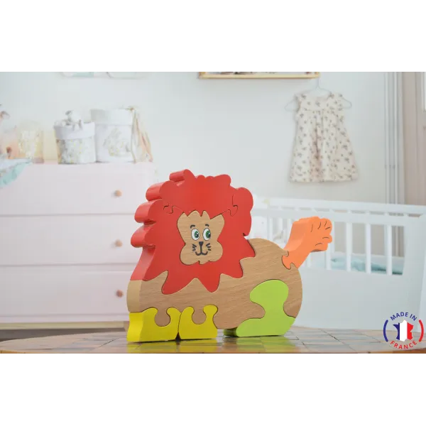 Puzzle en bois lion Bois Hêtre - Au Bois Enchanté